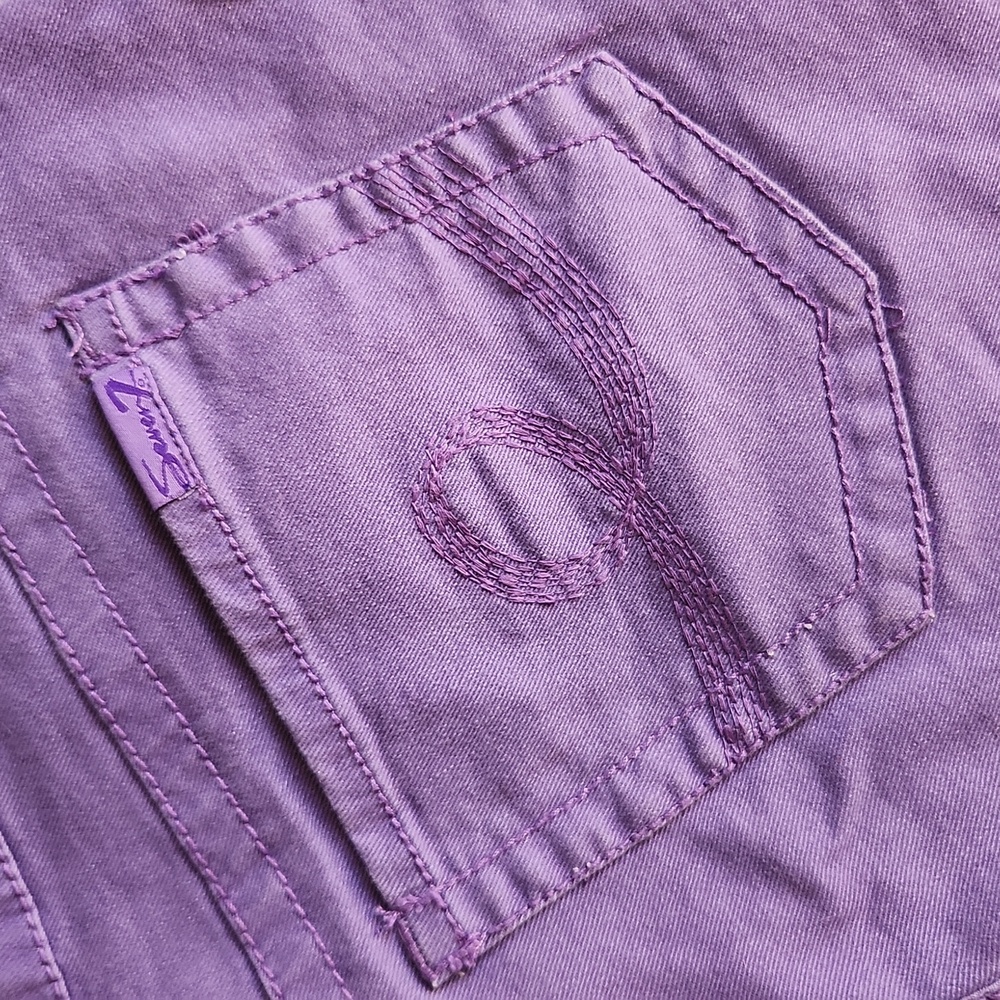 Purple Denim Shorts - Picture 4 of 8